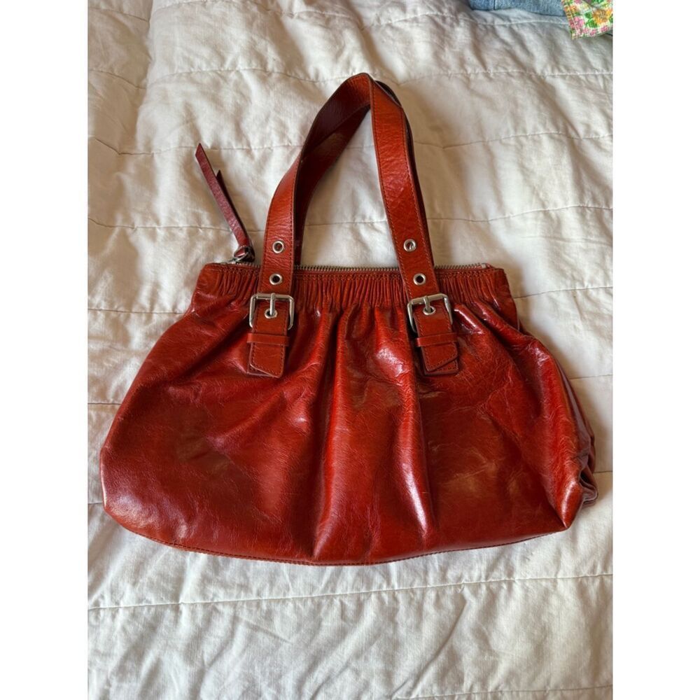 Y2K/ 90s Orange Auburn Kenneth Cole Leather Handbag